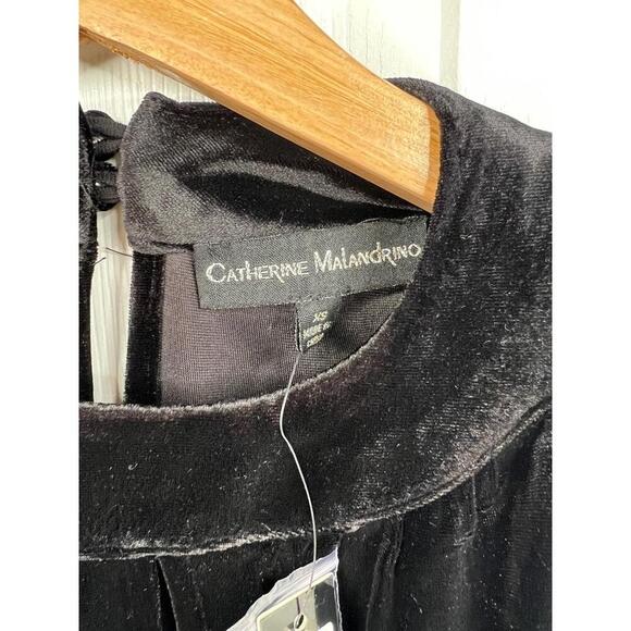 Catherine Malandrino Black Velvet Keyhole Luxe Top Size XS Sleeveless - Picture 9 of 16